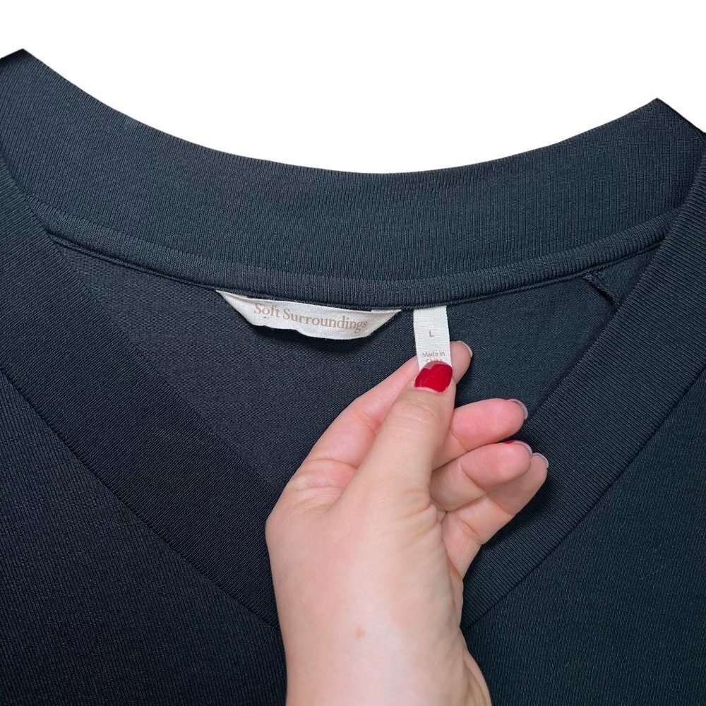 Soft Surroundings Woman size L Long Sleeve Layered Asymmetrical Soft Cozy Blouse - Picture 2 of 8